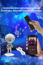 MXS-008 FM UZAYLI ASTRONOT LED GLAXY PROJEKTÖR - G5N - KolayMagza