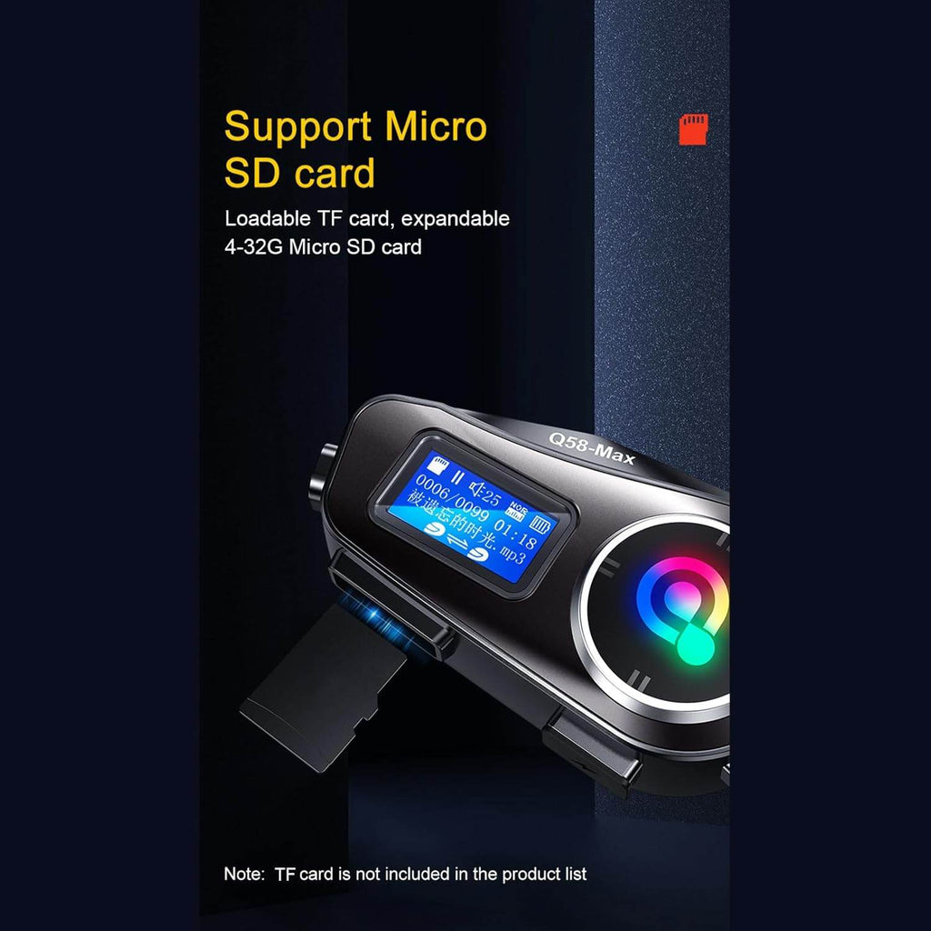 Q58 Max Kablosuz Motosiklet İnterkom Kulaklık Gürültü Engelleme, radyolu 2 Sürücü için 500M İçinde canlı telsiz Konuşur 5.3v bluetooth su geçirmez - G6P - KolayMagza