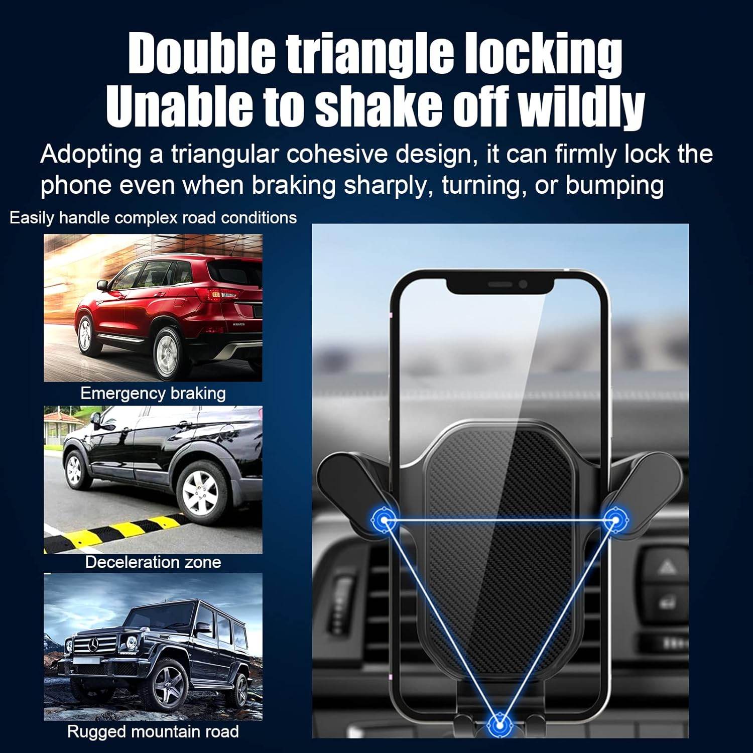 Havalandırma ızgaraya takılan vakumlu 360 derece ayarlanabilir araç içi telefon tutucu - R1O - KolayMagza