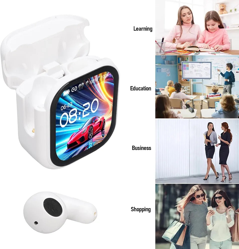 KY55 Akıllı Dijital Ekranlı TWS Bluetooth Kablosuz Kulak İçi Kulaklık - Beyaz JBK
