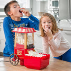 Nostaljik Mini Patlamış Mısır Makinesi - Retro Popcorn Arabası Tasarımlı Ev Tipi Yağsız Sıcak Hava Patlatıcı LENSUN