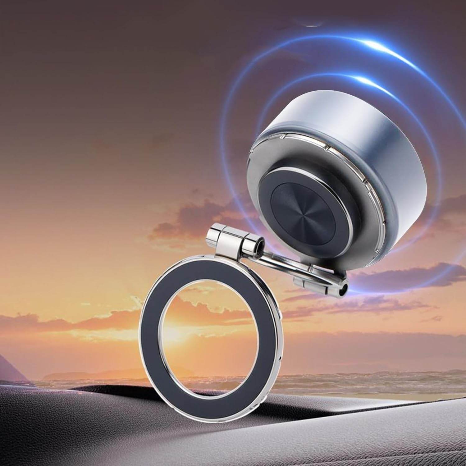 Elektrikli vakumlu magsafe magnetli araç içi telefon tutucu 360 derece döner - R2N - KolayMagza