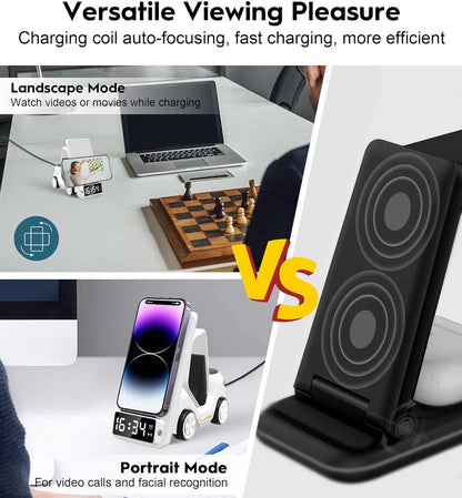 Multifunctional smart car design wireless charging desk clock! - G3O