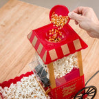 Nostaljik Mini Patlamış Mısır Makinesi - Retro Popcorn Arabası Tasarımlı Ev Tipi Yağsız Sıcak Hava Patlatıcı LENSUN