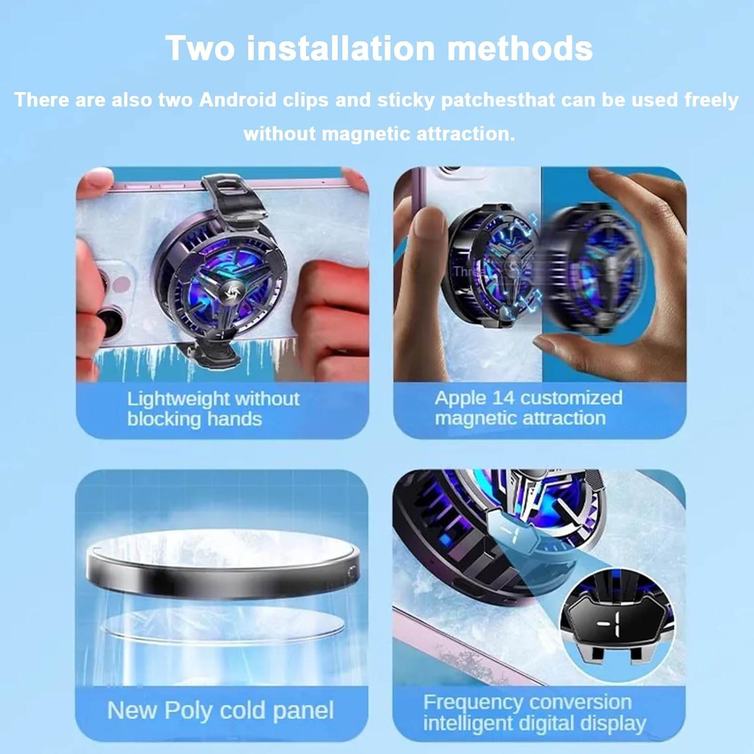 Sl-18 telefon soğutucu – manyetik bağlantı, yarı iletken soğutma ve dijital rgb sıcaklık göstergesi - G3H - KolayMagza