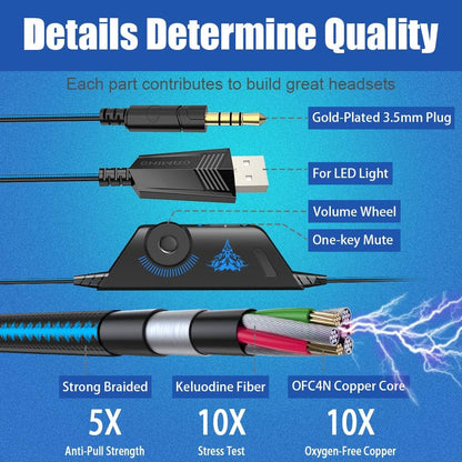 G9000 oyuncu ışıklı mikrofonlu ayarlayabilir kafa üstü kulaklık - U1H - KolayMagza