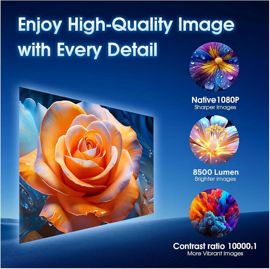 Hy300 akıllı full hd mini projektör – android 11, çift wifi6, bt5,0 ile ev sineması deneyimi TELETEK
