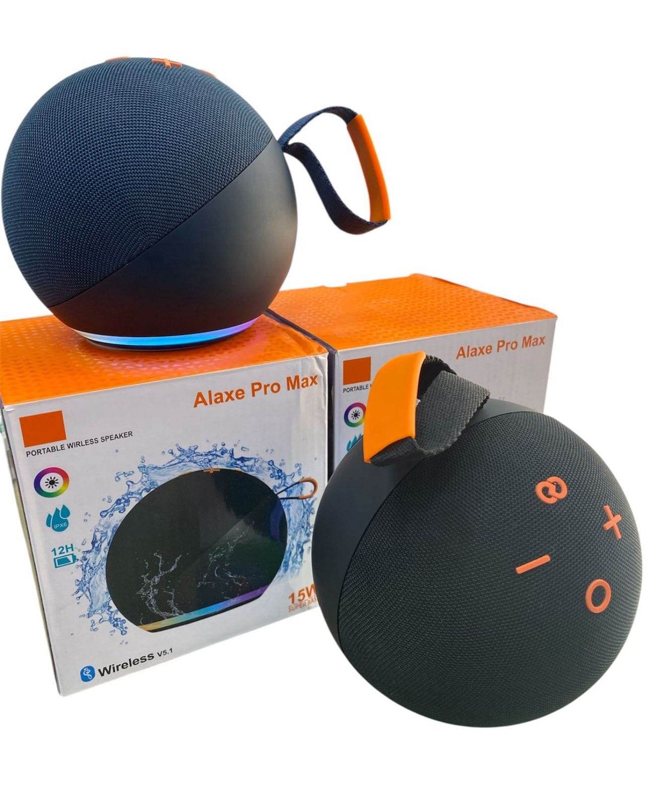 Alexa pro max ev masaüstü kablosuz taşınabilir LED rgb ışıklı 10 metre menzilli suya dayanıklı 12 saat pil ömürlü şarj edilebilir 15W 5,1v bluetooth hoparlör - H3T - KolayMagza