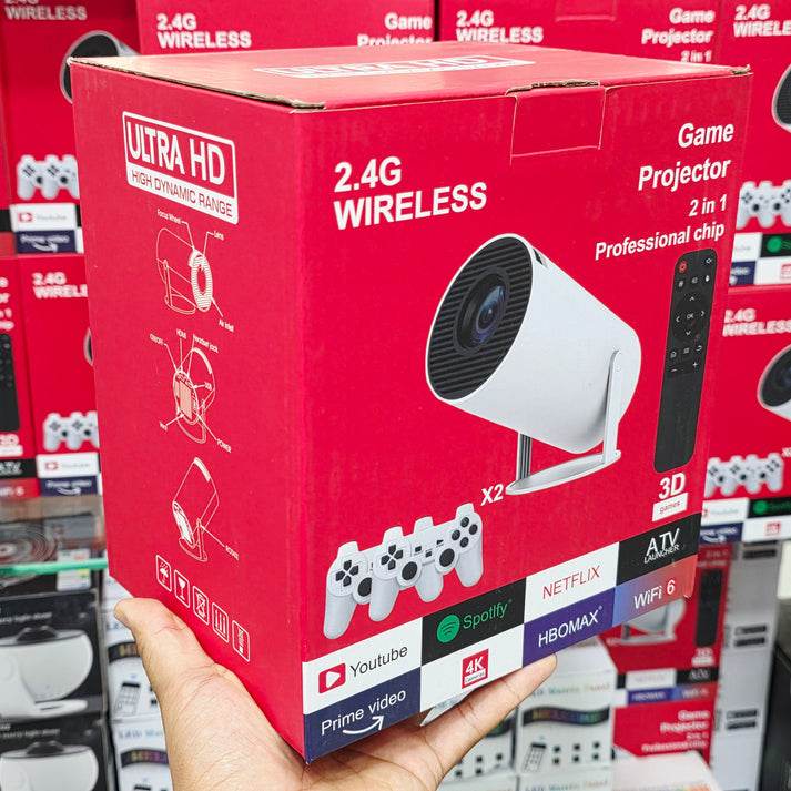 2,4G kablosuz game oyun projeksiyon çift kollu kumandalı youtube netflix destekliultra HD - G5X - KolayMagza