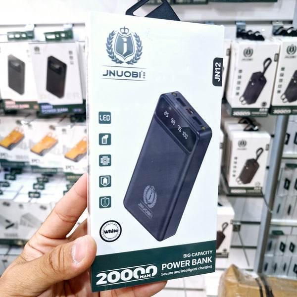 بنك طاقة jn12 بسعة 20,000 مللي أمبير/ساعة، مزود بمؤشر LED ومخرج USB مزدوج، ومدخل micro وtypec - P1O