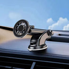 Güçlü Vantuzlu Manyetik magsafeli Araç İçi Telefon Tutucu - 360° Dönebilen Dashboard ve Cam Uyumlu Telefon Standı (Siyah) Zayden