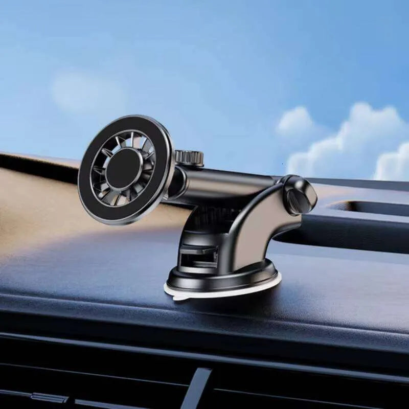 Güçlü Vantuzlu Manyetik magsafeli Araç İçi Telefon Tutucu - 360° Dönebilen Dashboard ve Cam Uyumlu Telefon Standı (Siyah) Zayden