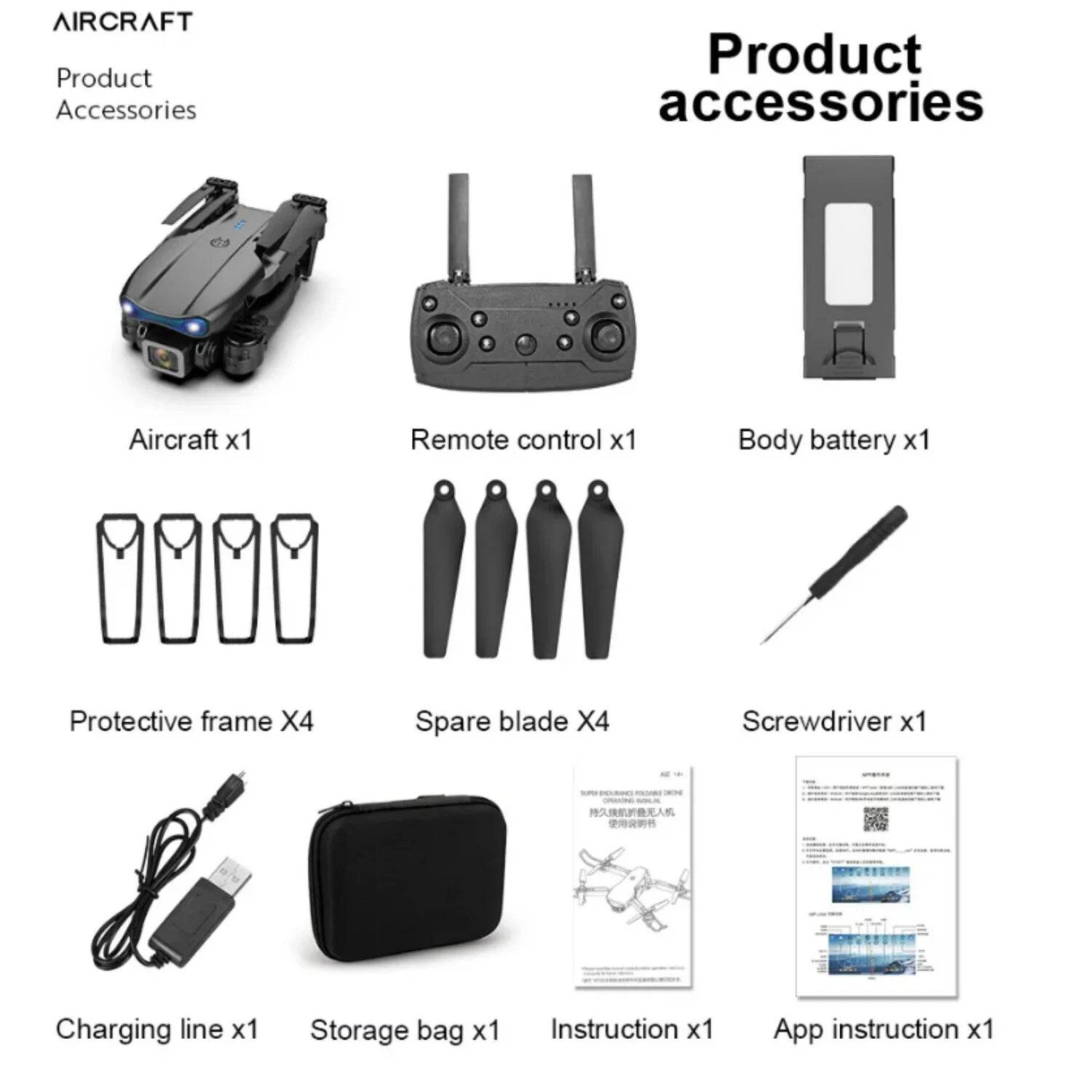 E88 4k Hd Çift Kameralı App Kontrol Wifi Katlanabilir akıllı Drone - G5R - KolayMagza