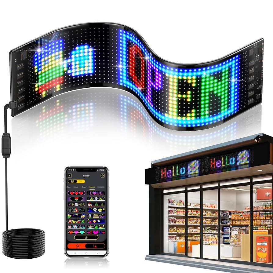 176*19 cm, 16*192 LED matreix panel digital display with USB output, remote control and phone app control - G6G