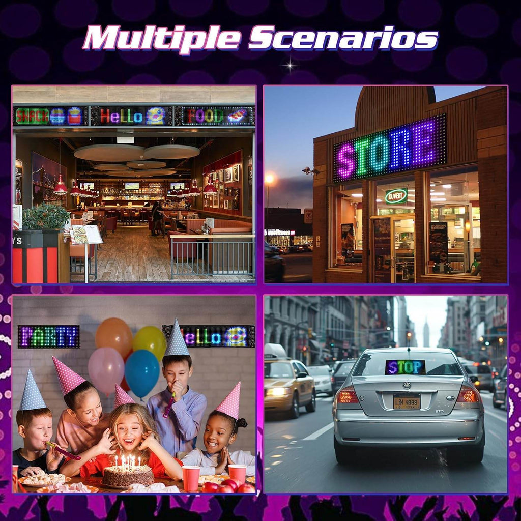 176*19 cm, 16*192 ledli matreix panel dijital ekran led usb çıkışlı kumandalı telefon uygulamadan kotrollü - G6G - KolayMagza