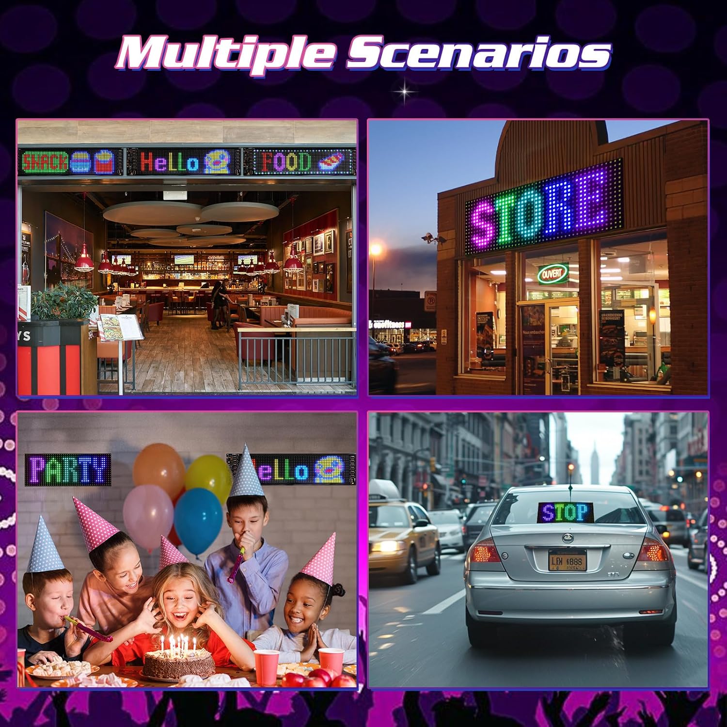 176*19 cm, 16*192 LED matreix panel digital display with USB output, remote control and phone app control - G6G