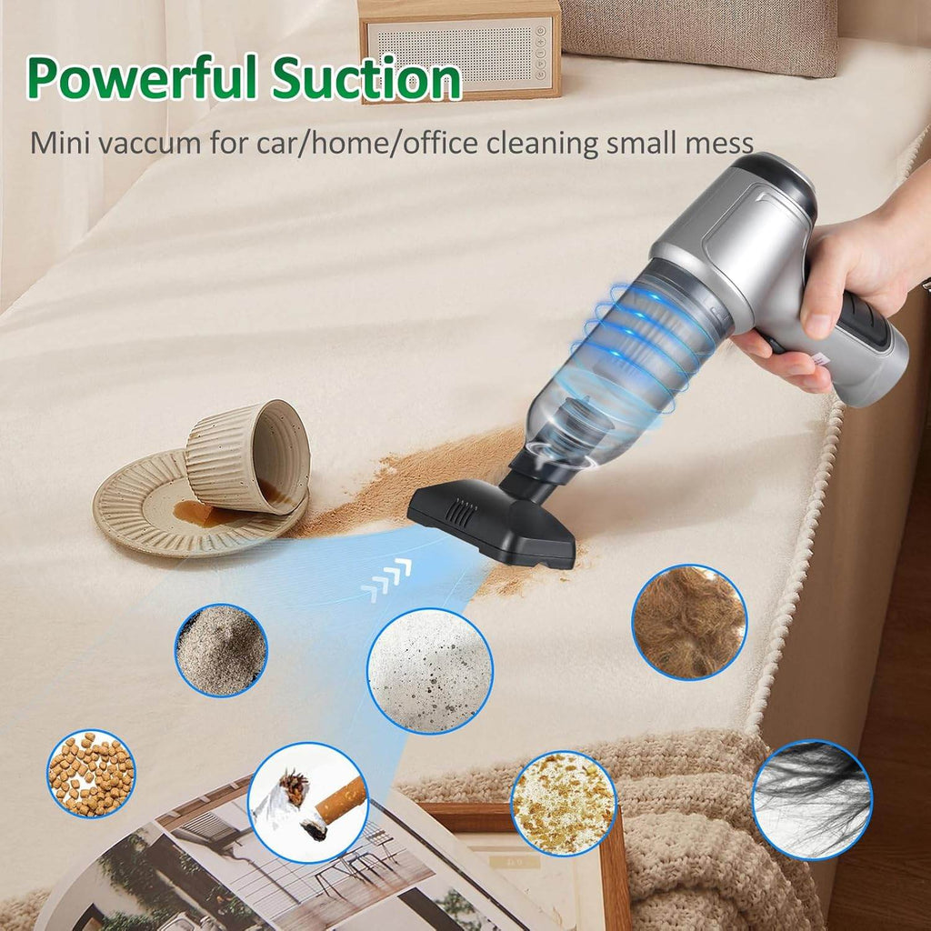 Araba için Mini Elektrikli Süpürge 19000Pa Güçlü 3 kademeli Motor Kablosuz El Vakumu Yüksek Güç ve Tip-C ile Taşınabilir Araba Süpürgesi Basınçlı Hava Silgi Klavye Temizleyici - G6Q - KolayMagza