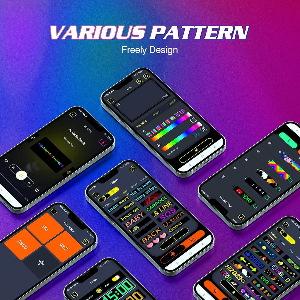 176*19 cm, 16*192 ledli matreix panel dijital ekran led usb çıkışlı kumandalı telefon uygulamadan kotrollü - G6G - KolayMagza