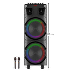 Bts-1708 kablosuz bluetooth hoparlör | 200w güç, çift hoparlör & mikrofon, rgb ışıklı, 3600mah batarya, tws destekli, usb/tf/fm - H2U - KolayMagza KM Technology