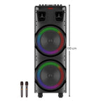 Bts-1708 kablosuz bluetooth hoparlör | 200w güç, çift hoparlör & mikrofon, rgb ışıklı, 3600mah batarya, tws destekli, usb/tf/fm - H2U - KolayMagza