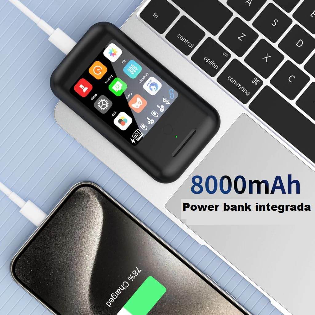 BUKU Carrying Treasure A98 - 3'ü 1 Arada Powerbank (8000mAh), TWS Bluetooth Kulaklık, AMOLED Dokunmatik Ekranlı Akıllı Cihaz - ANC Gürültü Engelleme, Telefon Şarj, Müzik ve Çağrı Kontrol - B2W - KolayMagza