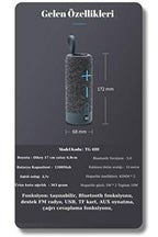 Tg-619 kumaş dokulu 10w 1200mah stereo fm radyo sd kart usb aux destekli 5.0v taşınabilir bluetooth hoperlör - H1Q - KolayMagza KM Technology