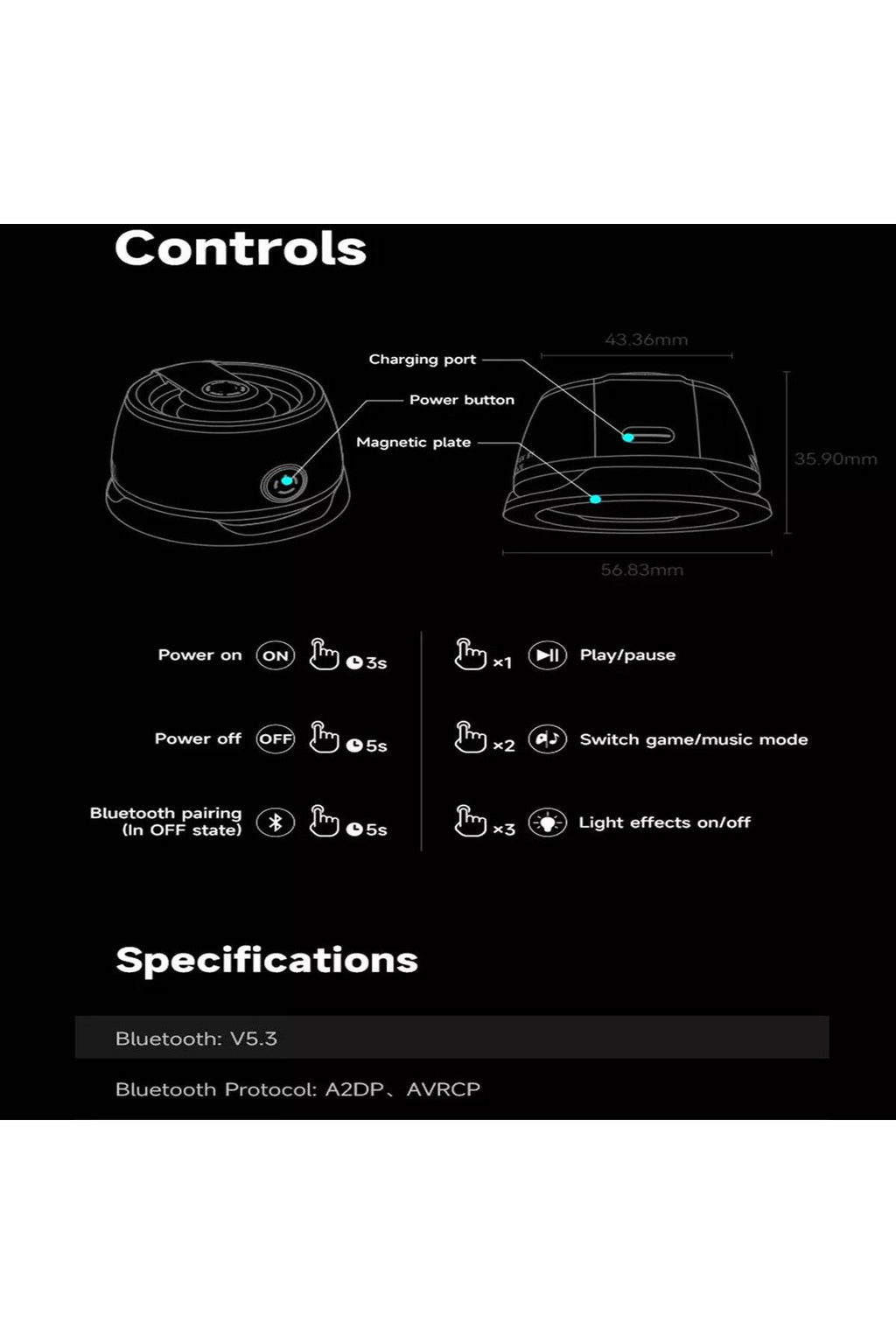 Magnetik mini hoparlör telefon arkasına yapışan wireless speaker d39 - H2Y - KolayMagza