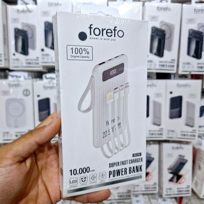 10.000 mah dahili kablolu, led göstergeli 22,5w hızlı şarj destekli taşınabilir powerbank kx-110 - P1G - KolayMagza