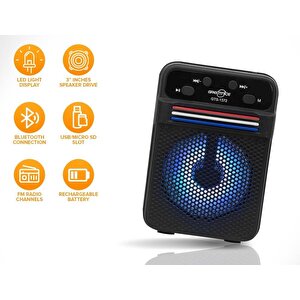 GTS-1372 LED lighted Bluetooth speaker with USB and memory card support - H1B