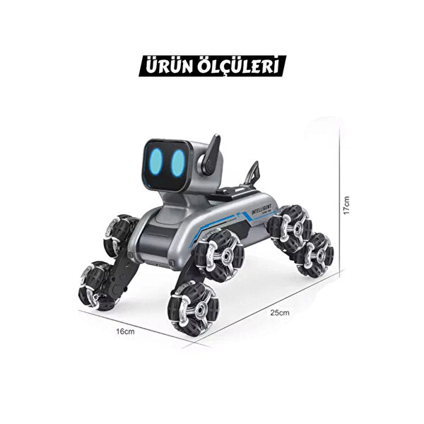 Uzaktan Bilekten Kumandalı Şarjlı 8 Teker Akrobat Robot Köpek - Müzikli ve LED Işıklı Akıllı Robot Araba SANTRAL HAN