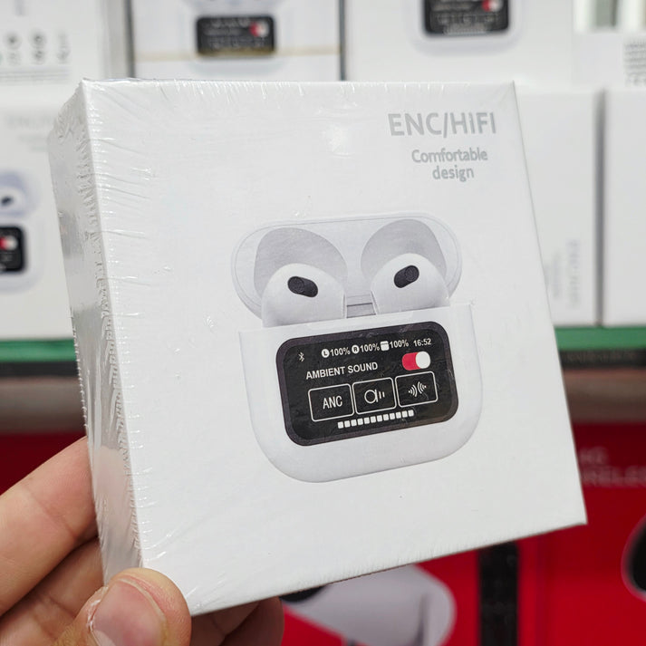 سماعات Airpods الجيل الثالث مع شاشة، وضع ANC، ميكروفون، سماعة بلوتوث تعمل باللمس t12 - B3H