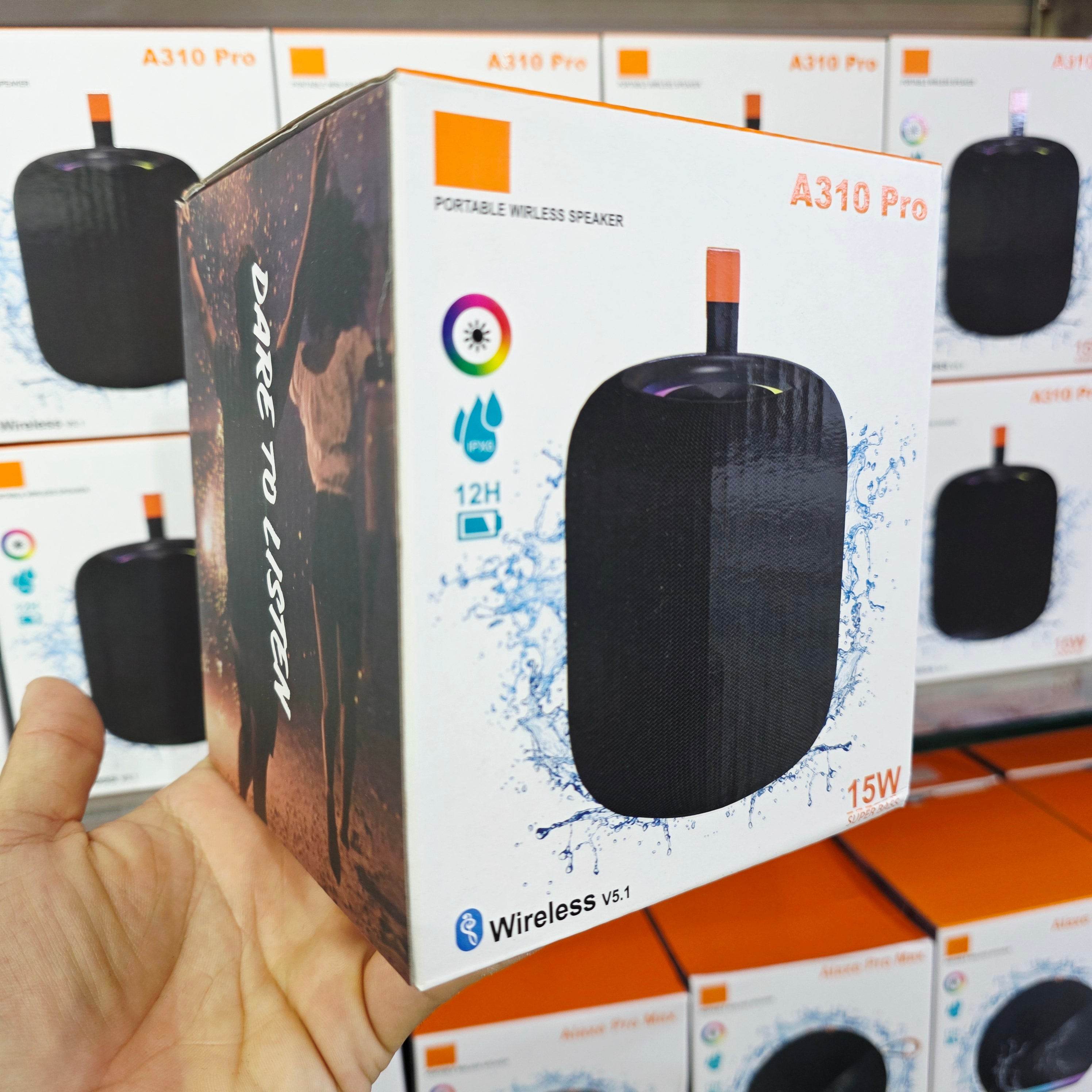 A310 pro ev masaüstü kablosuz taşınabilir LED rgb ışıklı 10 metre menzilli suya dayanıklı 12 saat pil ömürlü şarj edilebilir 15W 5,1v bluetooth hoparlör - H3U - KolayMagza