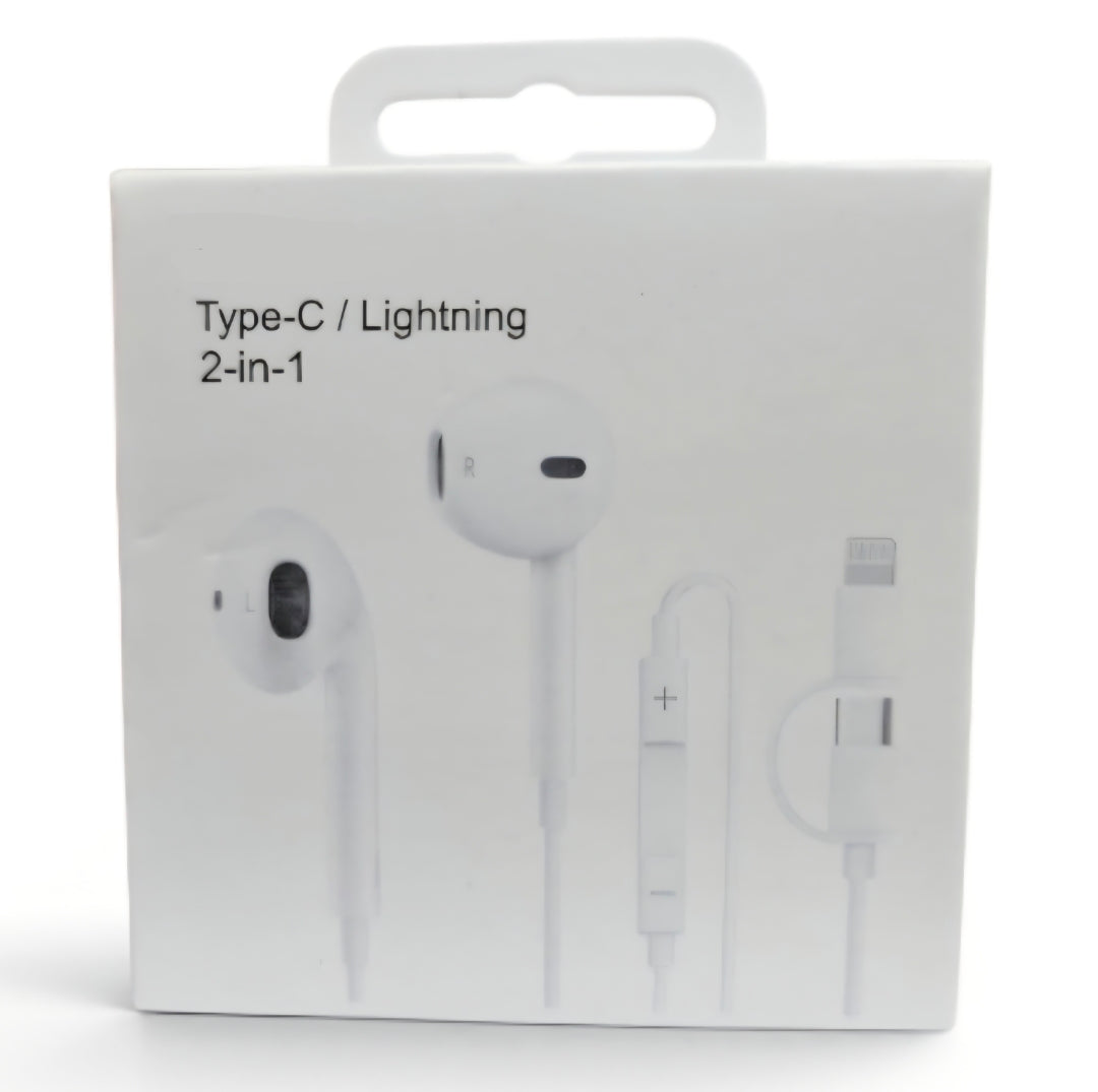 2si1 Arada Typec ve Lightning Girişli Kulak içi Kablolu Kulaklık