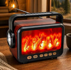 Alev efektli güneş enerjili, ışıklı, Usb Tf Sd destekli, nostaljik Bluetooth radio ve hoparlör