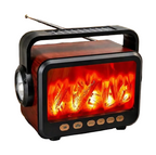 Alev efektli güneş enerjili, ışıklı, Usb Tf Sd destekli, nostaljik Bluetooth radio ve hoparlör