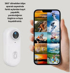 Mini WiFi Giyilebilir Aksiyon Kamerası - 1080P Full HD Manyetik Vlog ve Spor Kamerası (360° Klipsli)