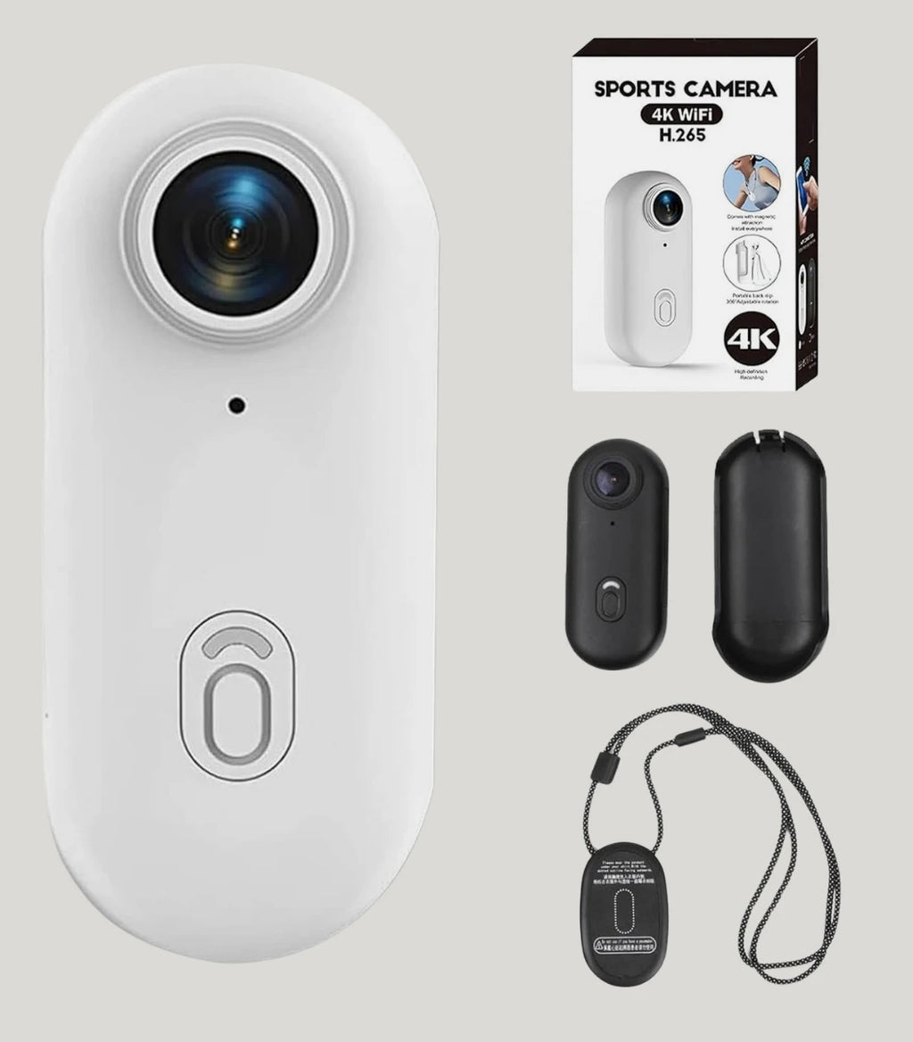 Mini WiFi Giyilebilir Aksiyon Kamerası - 1080P Full HD Manyetik Vlog ve Spor Kamerası (360° Klipsli)