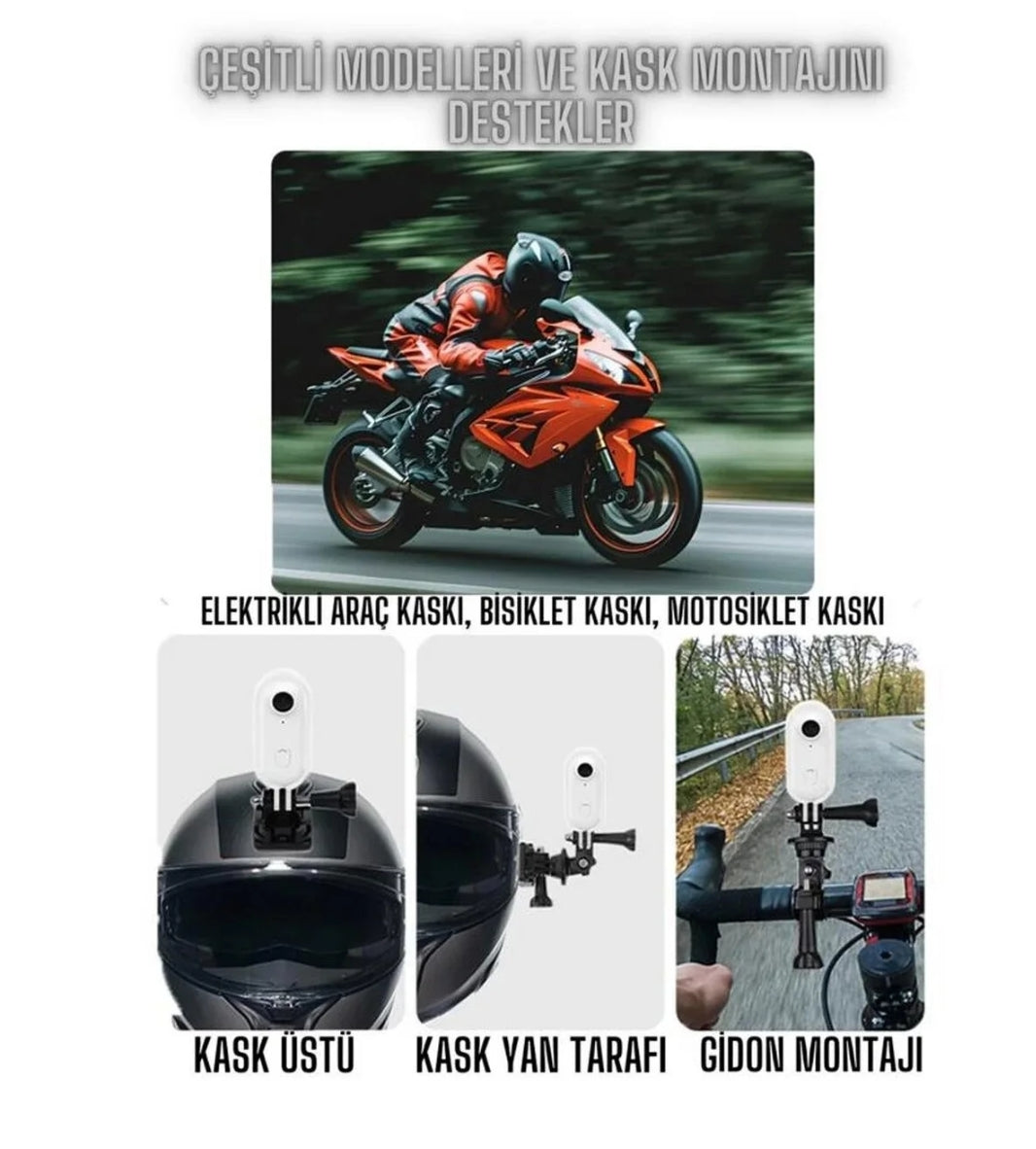 Mini WiFi Giyilebilir Aksiyon Kamerası - 1080P Full HD Manyetik Vlog ve Spor Kamerası (360° Klipsli)