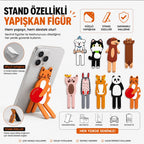( 5 adet ) Sevimli Hayvan Figürlü Esnek Telefon Standı - Güçlü Yapışkanlı Çok Amaçlı Telefon Tutucu