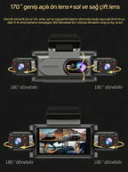 4 Kameralı 360° Döngüsel Kayıt Full HD 1080p Araç İçi Kamera - WiFi Cam, park modlu, Gece Görüşlü WDR Teknolojisi ve Yol Kayıt Cihazı