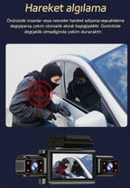 4 Kameralı 360° Döngüsel Kayıt Full HD 1080p Araç İçi Kamera - WiFi Cam, park modlu, Gece Görüşlü WDR Teknolojisi ve Yol Kayıt Cihazı