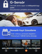 4K Ultra HD Vehicle BlackBOX DVR Dual Lens Araç İçi Kamera - WDR Gece Görüşlü Çift Kameralı Yol Kayıt Cihazı
