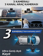 4K Ultra HD Vehicle BlackBOX DVR Dual Lens Araç İçi Kamera - WDR Gece Görüşlü Çift Kameralı Yol Kayıt Cihazı