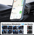 MagSafe Uyumlu Manyetik Araç İçi Havalandırma Telefon Tutucu - 360° Dönebilen Jant Tasarımlı Güçlü Mıknatıslı Oto Telefon Tutacağı Hasırcılar