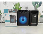 GTS-1345 3 inç Şarj Edilebilir Kablosuz Bluetooth Hoparlör - FM Radyo, USB ve Micro SD Girişli Taşınabilir Işıklı Speaker CARBON