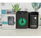 GTS-1345 3 inç Şarj Edilebilir Kablosuz Bluetooth Hoparlör - FM Radyo, USB ve Micro SD Girişli Taşınabilir Işıklı Speaker CARBON