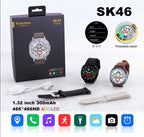 SK46 Süper AMOLED Ekran Akıllı Saat - Bluetooth Aramalı, Chat GPT Desteği ve 3 Farklı Kordon Seti LENSUN