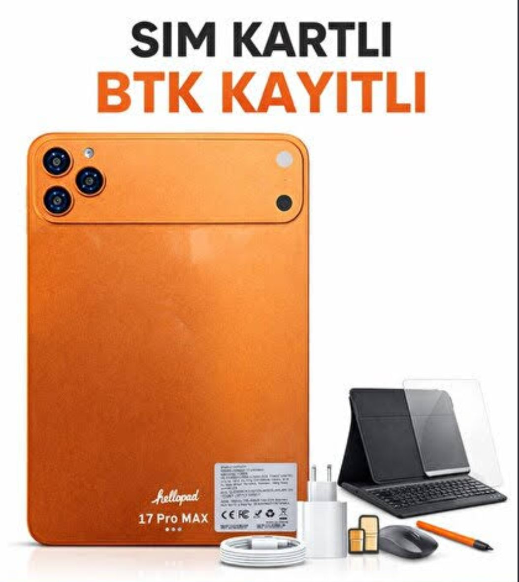 i-Tab Pro Max Plus 10.1" Turuncu Tablet, Aksesuarlı LENSUN