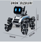 Uzaktan Bilekten Kumandalı Şarjlı 8 Teker Akrobat Robot Köpek - Müzikli ve LED Işıklı Akıllı Robot Araba SANTRAL HAN