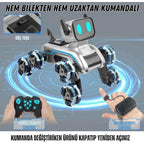 Uzaktan Bilekten Kumandalı Şarjlı 8 Teker Akrobat Robot Köpek - Müzikli ve LED Işıklı Akıllı Robot Araba SANTRAL HAN